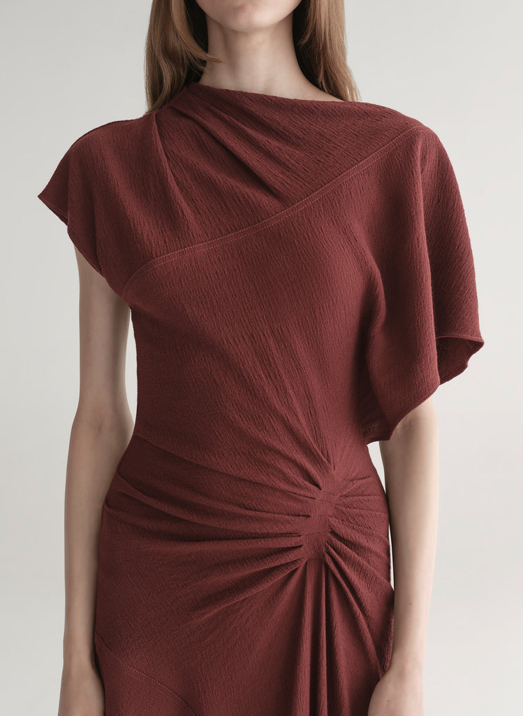 A.L.C. Women's Dena Crepe Midi Dress in Black Cherry, Size 0