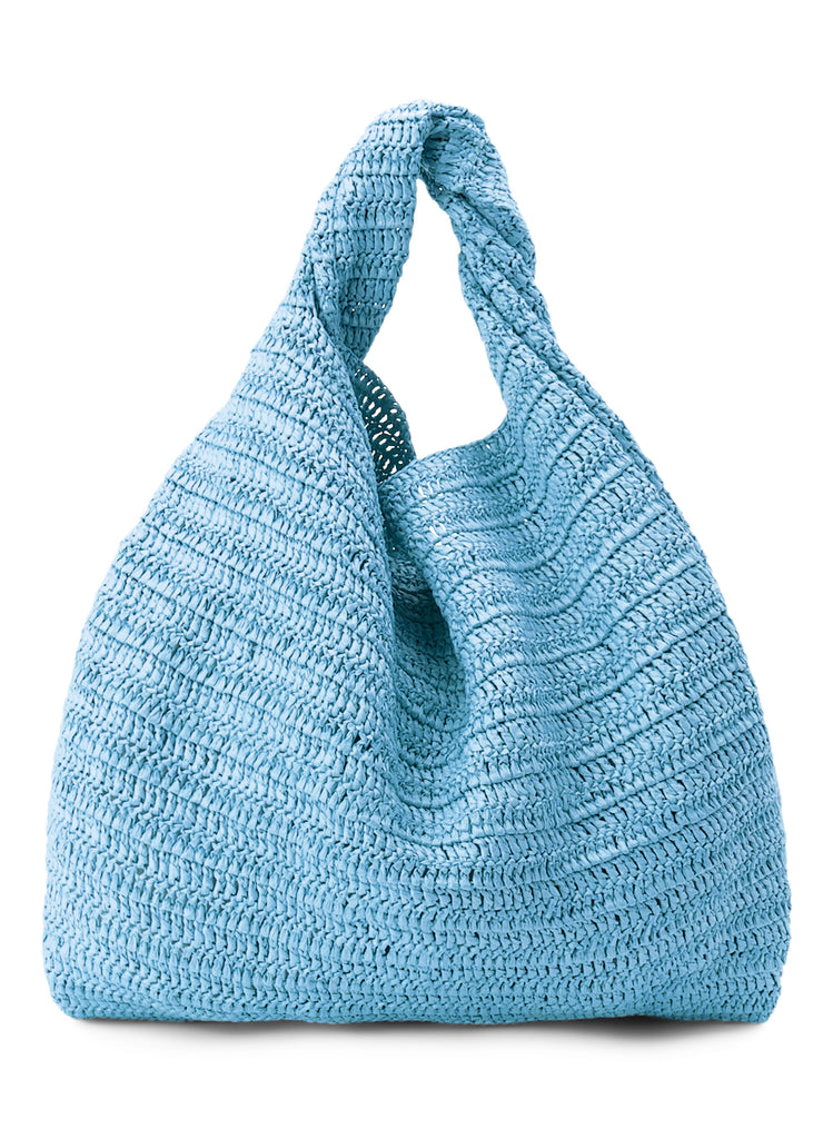 Light Blue Crochet Tote Bag