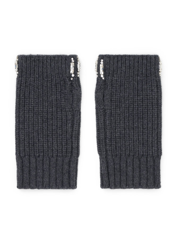 Fine knitted gloves dark heather