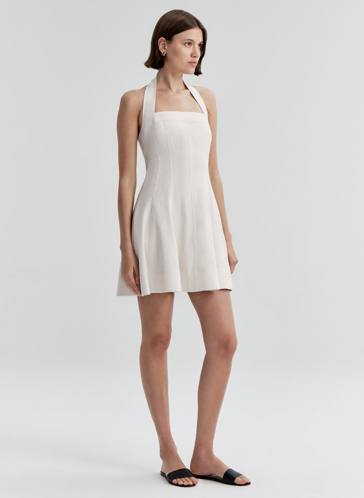 white linen halter neck dress Elli Mini HAUSOURCE 63