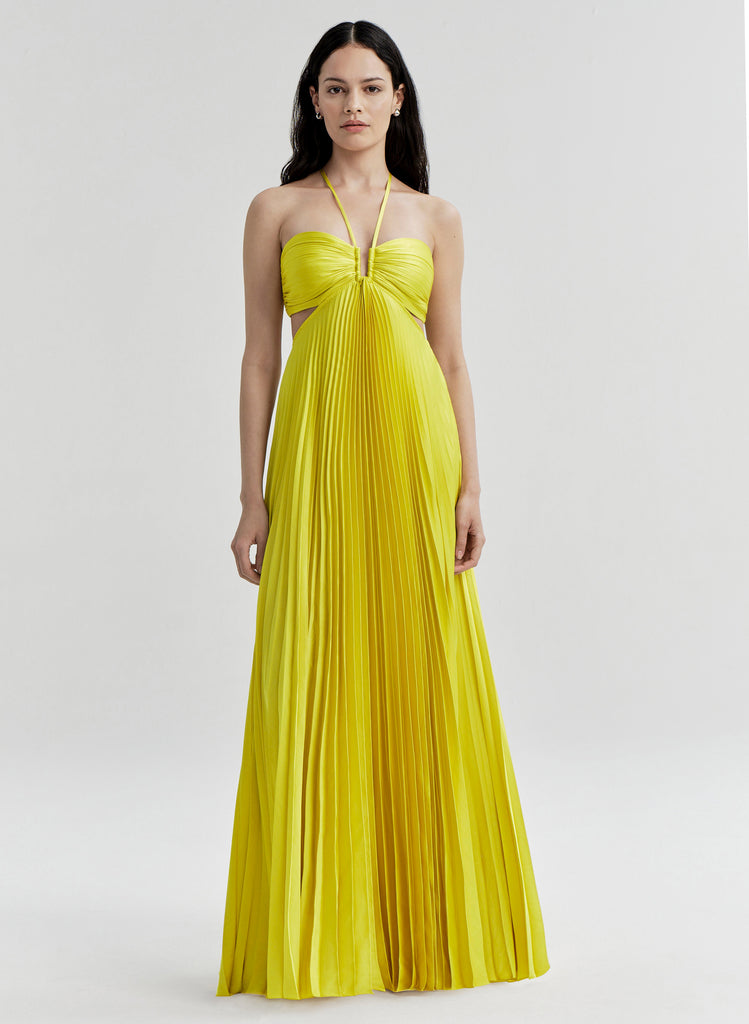 alc gold pleated dress A.L.C. Renzo Dress Antique Gold 4 main image 0