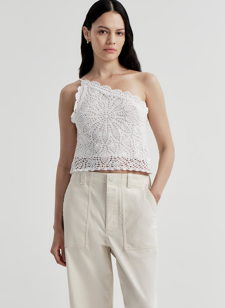 shishikui crochet P beige ビスチェ クロシェ シシクイ Kenzie Crochet One Shoulder Top | ALC LTD