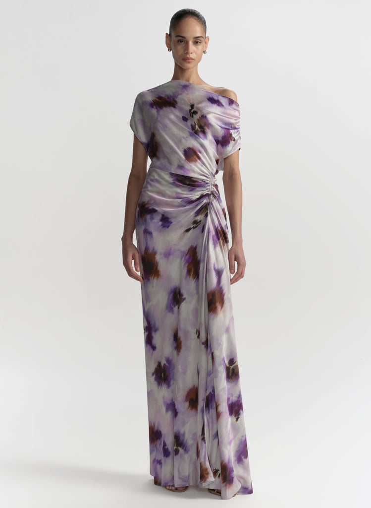alc poppy asymmetrical dress One Shoulder Satin Gown attribute:pattern Elegance in Small Packages: Size:XL / 10-12 length silhouette features a