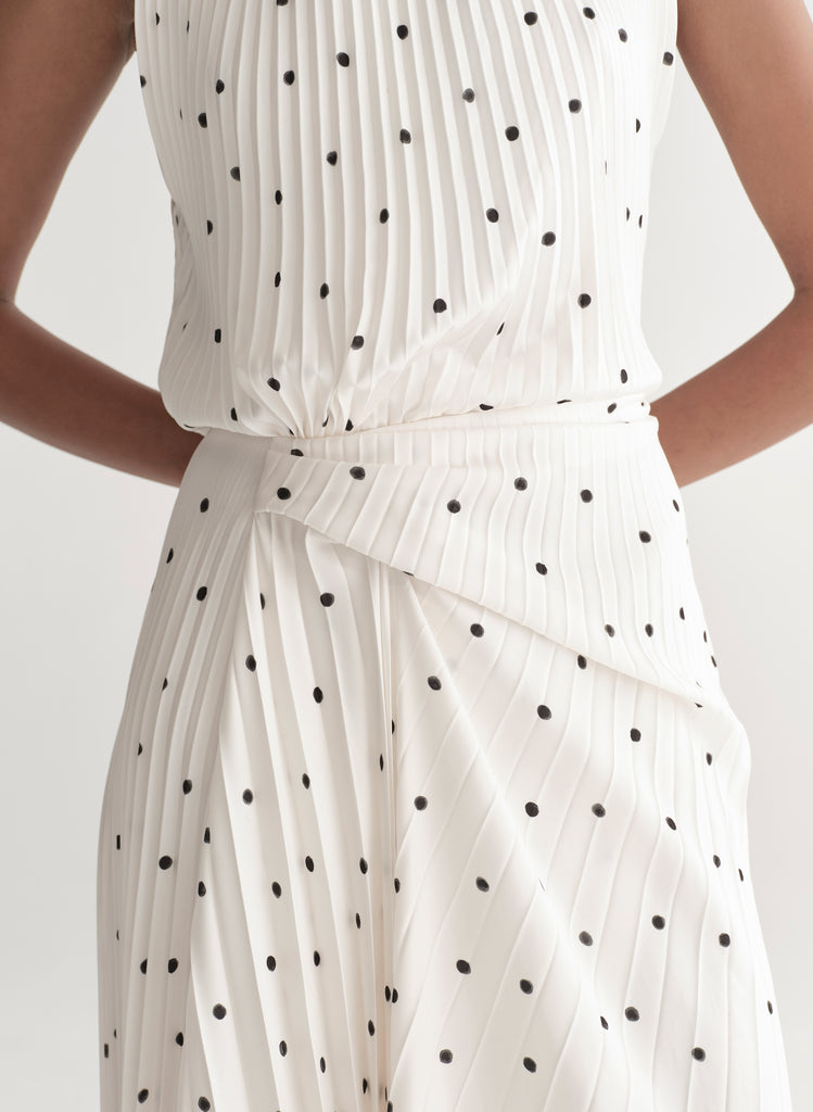 strapless open back dress Simona Pleated Midi Dress