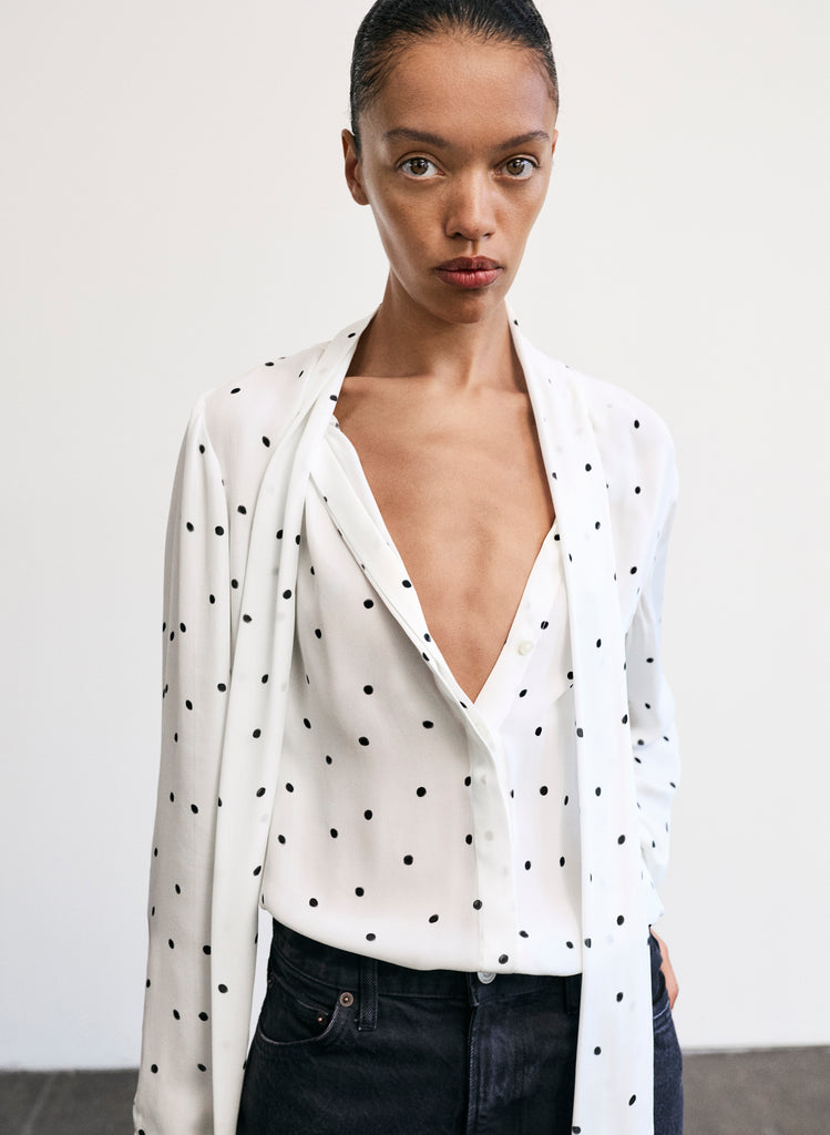 Viv Polka Dot Silk Top | ALC LTD