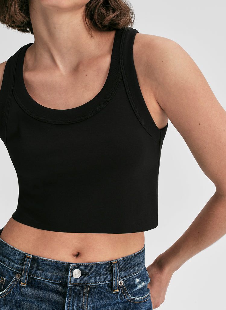 Halsey Cropped Cotton Rib Tank | ALC LTD