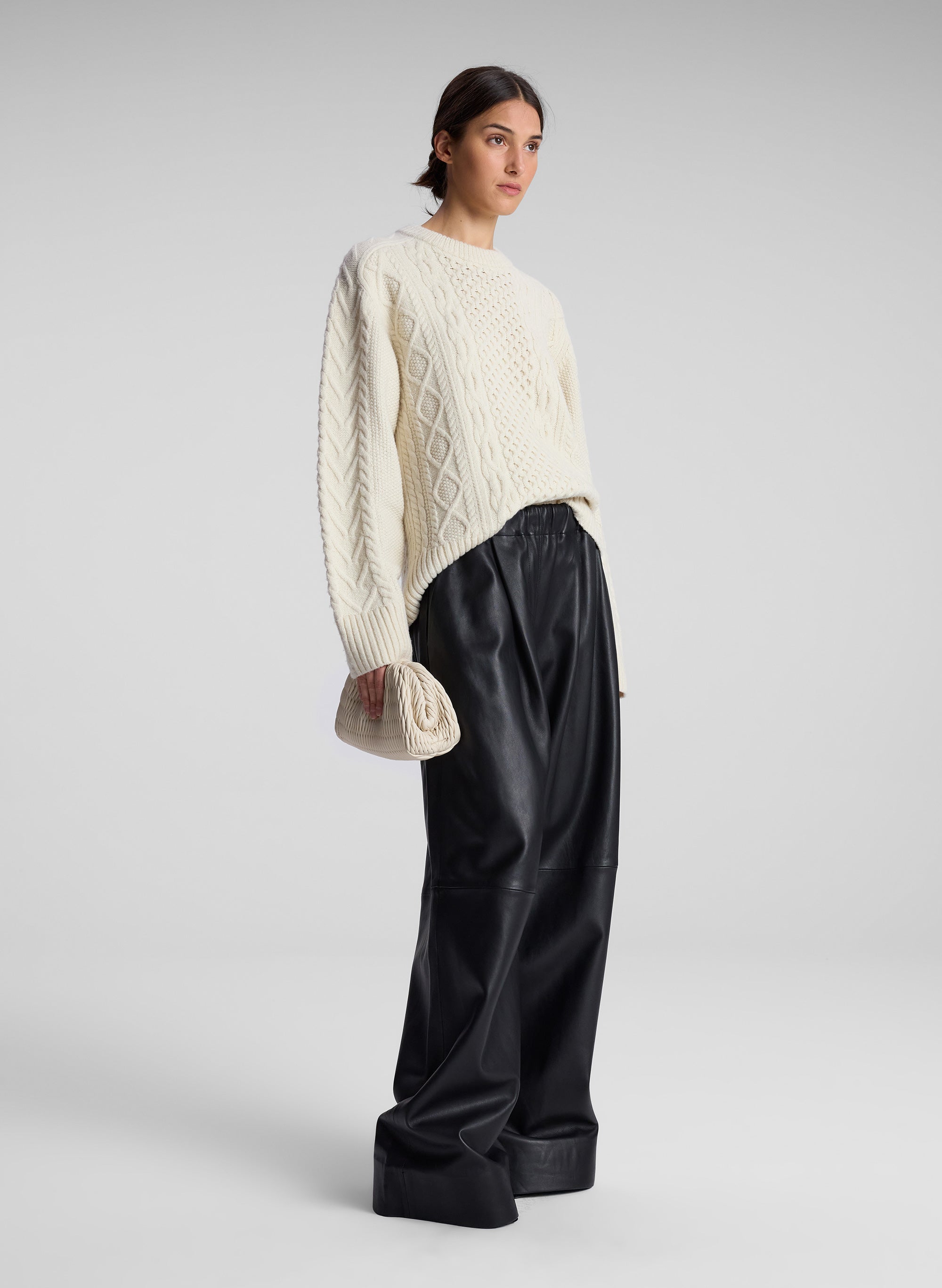 Off-white high quality black women's knitted sweater top