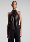 Quinn Vegan Leather Halter Top