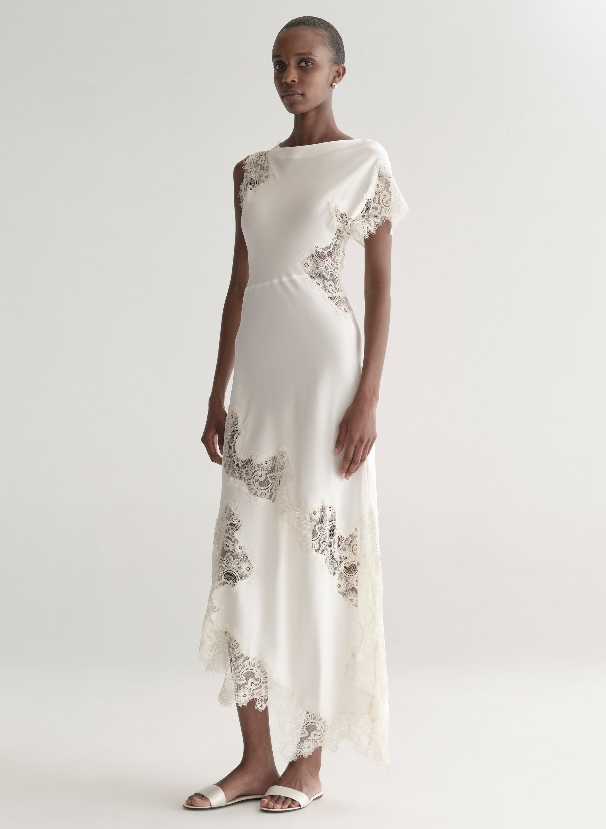 Alessia Textured Satin and Lace Maxi Dress | ALC LTD