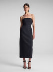 Elizabeth Wool Cashmere Strapless Midi Dress