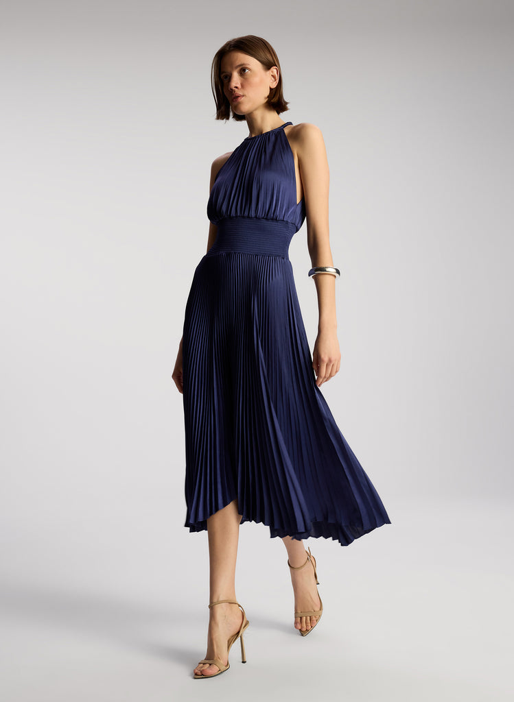 A.L.C. Renzo II Satin Pleated Dress | ALCltd.com