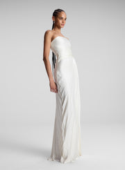 A.L.C. Women's Bianca Strapless Pleated Maxi Dress in Whisper White, Size 0 A.L.C. Women's Bianca Strapless Pleated Maxi Dress in Whisper White, Size 0