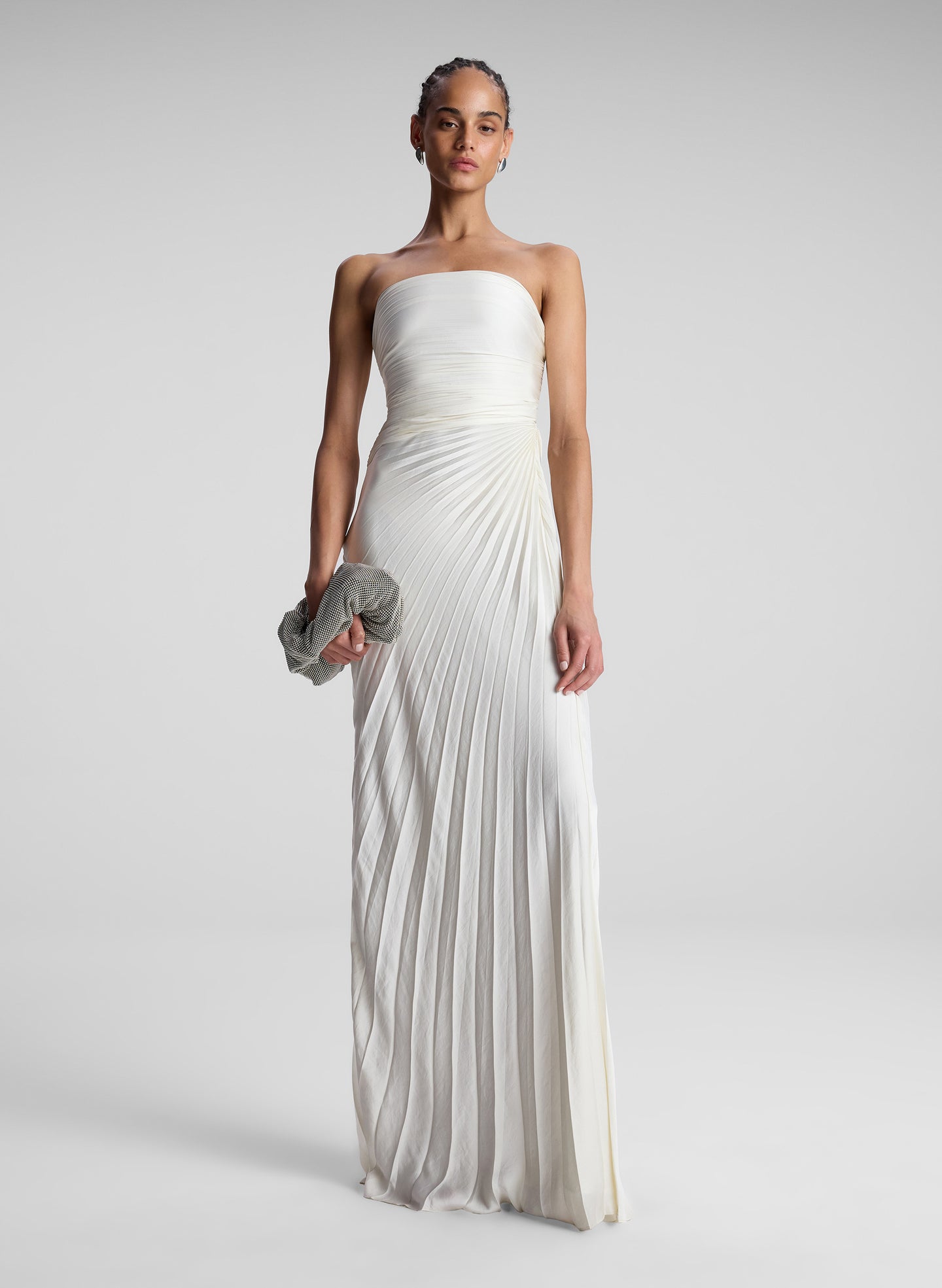A.L.C. Women's Bianca Strapless Pleated Maxi Dress in Whisper White, Size 0 A.L.C. Women's Bianca Strapless Pleated Maxi Dress in Whisper White, Size 0
