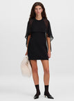 Adela Silk Chiffon Caped Mini Dress