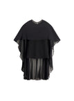 Adela Silk Chiffon Caped Top