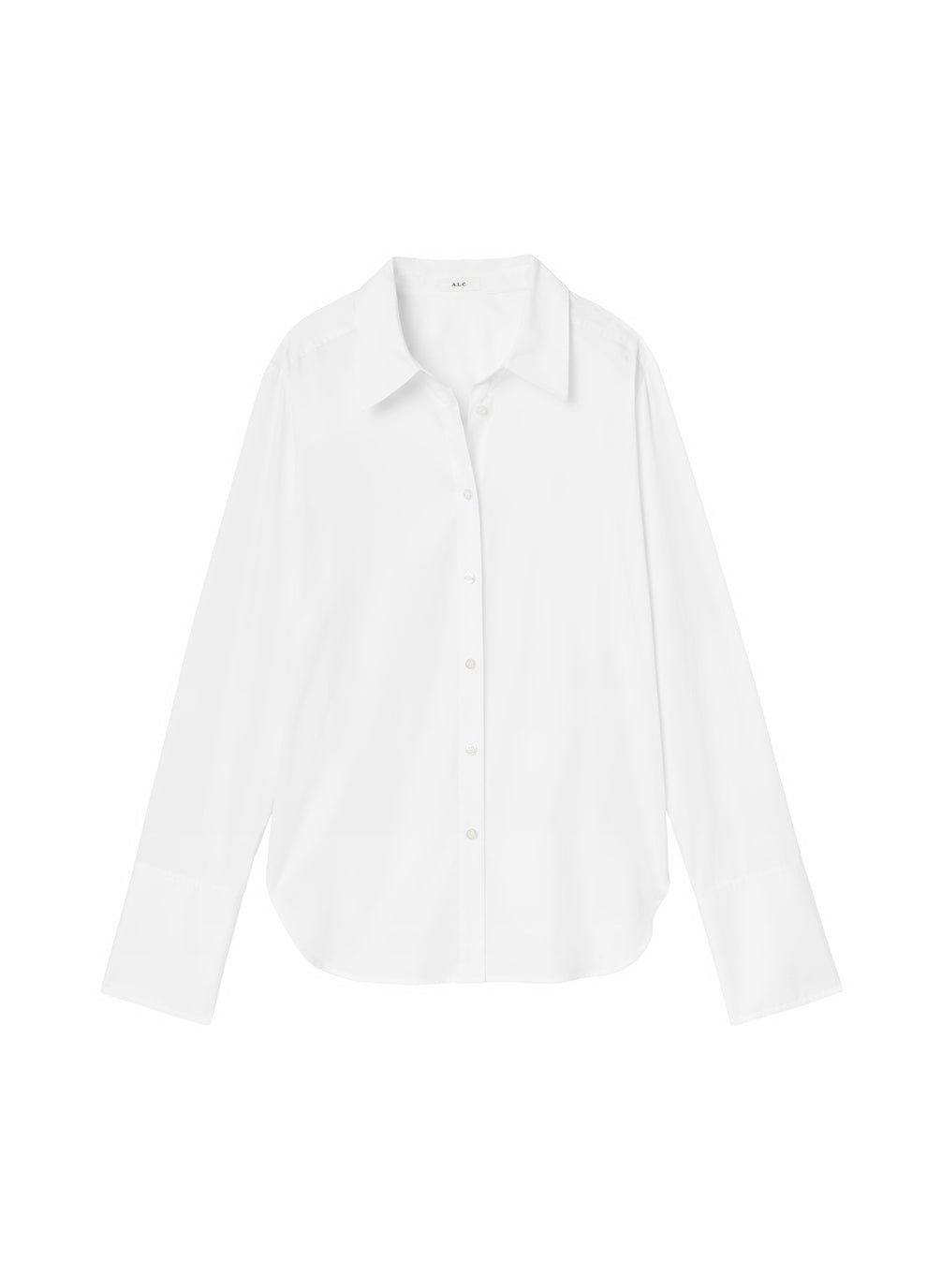 flatlay of white button down collared shirt