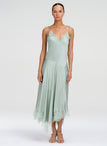 Aleena Satin and Lace Midi Dress