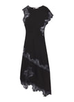 Alessia Textured Satin and Lace Maxi Dress