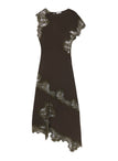 Alessia Textured Satin and Lace Maxi Dress