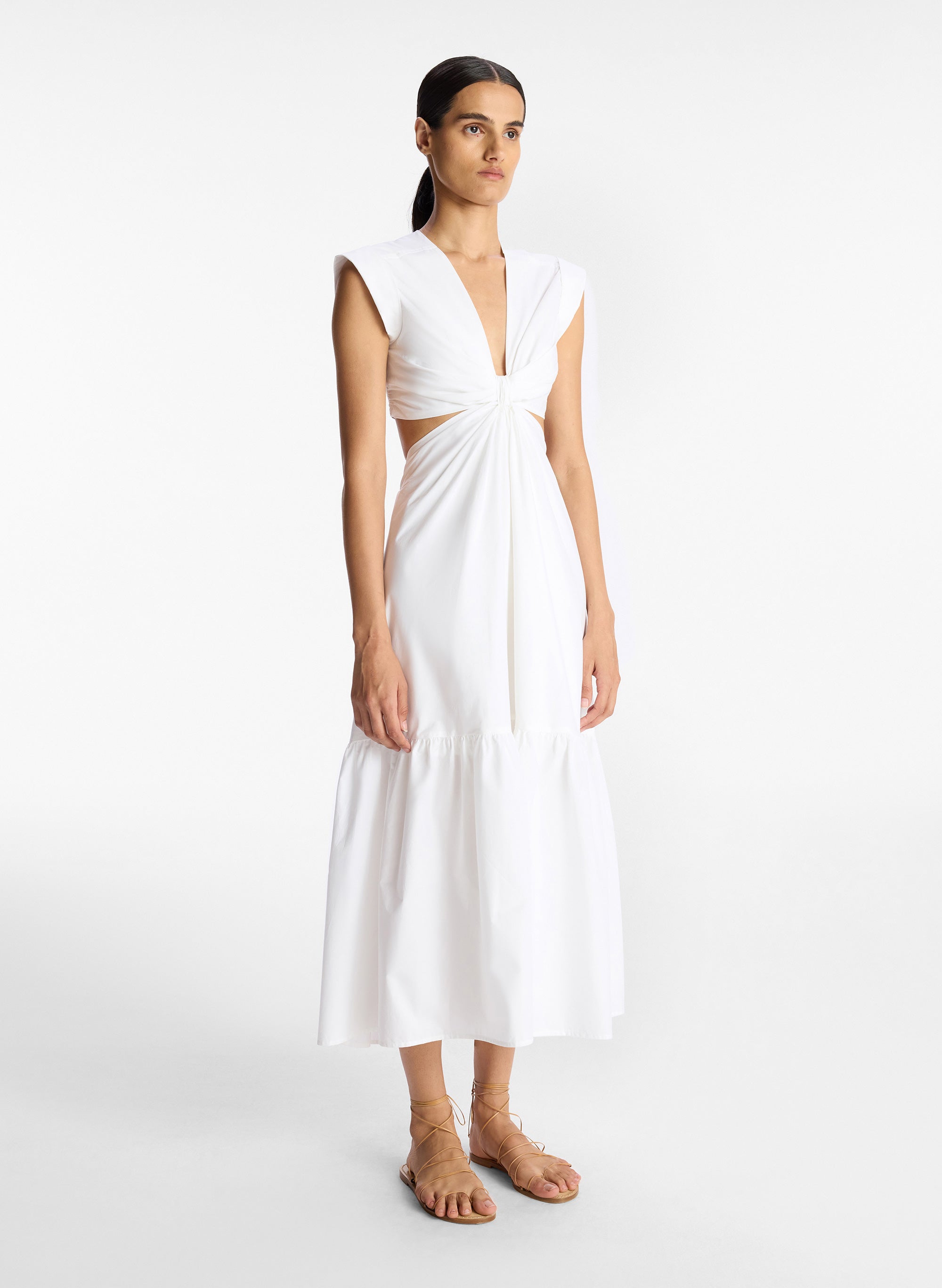 Cotton Midi Dress - White Midi Dress - Button-Up Midi Dress - Lulus