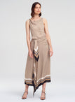 Aliana Scarf Print Midi Dress