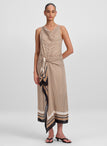 Aliana Scarf Print Midi Dress