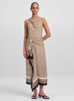 Aliana Scarf Print Midi Dress