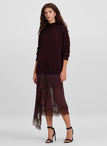 Anais Silk Chiffon and Lace Midi Skirt