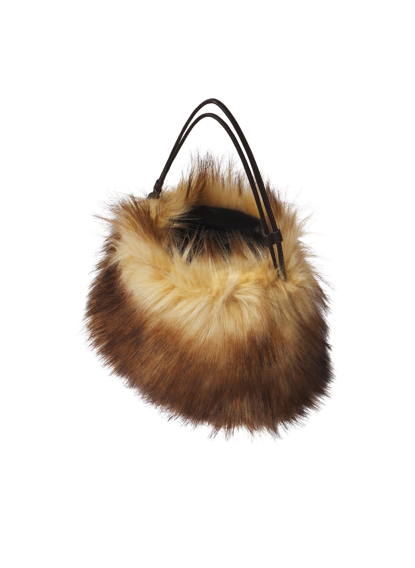 brown faux fur bag