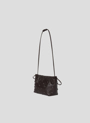 brown leather pouch handbag