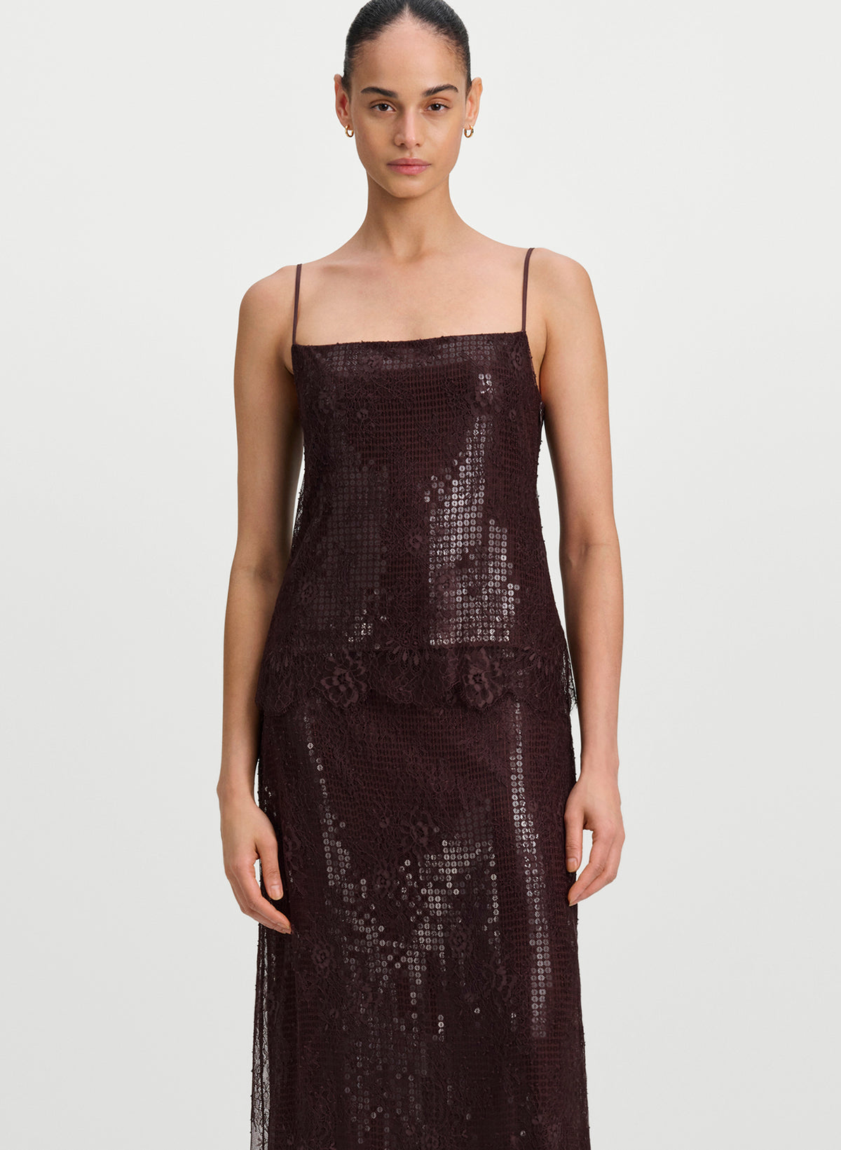 Ariana Sequin and Lace Camisole Top