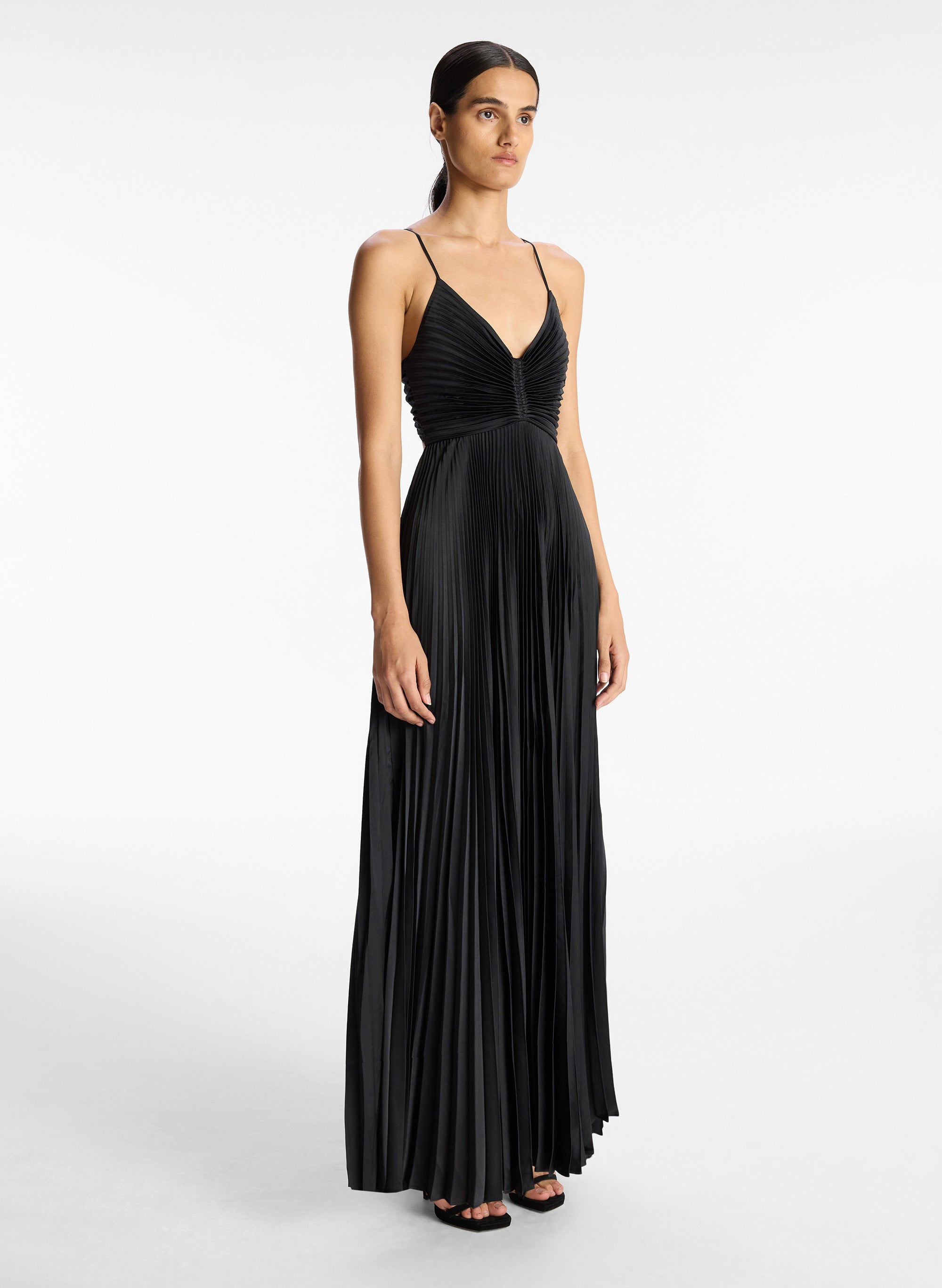 Pleated gowns shop dresses