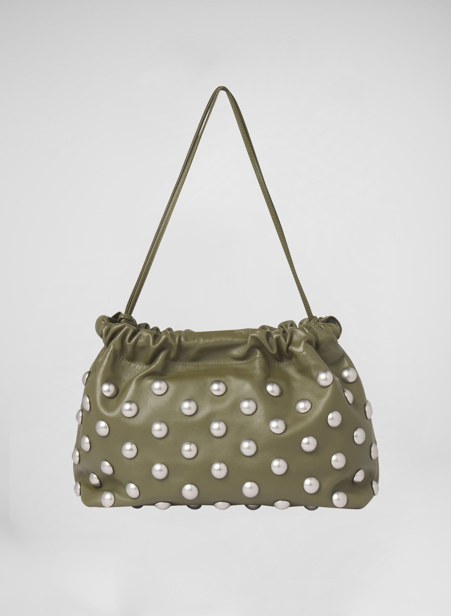 photo of green studded handbag