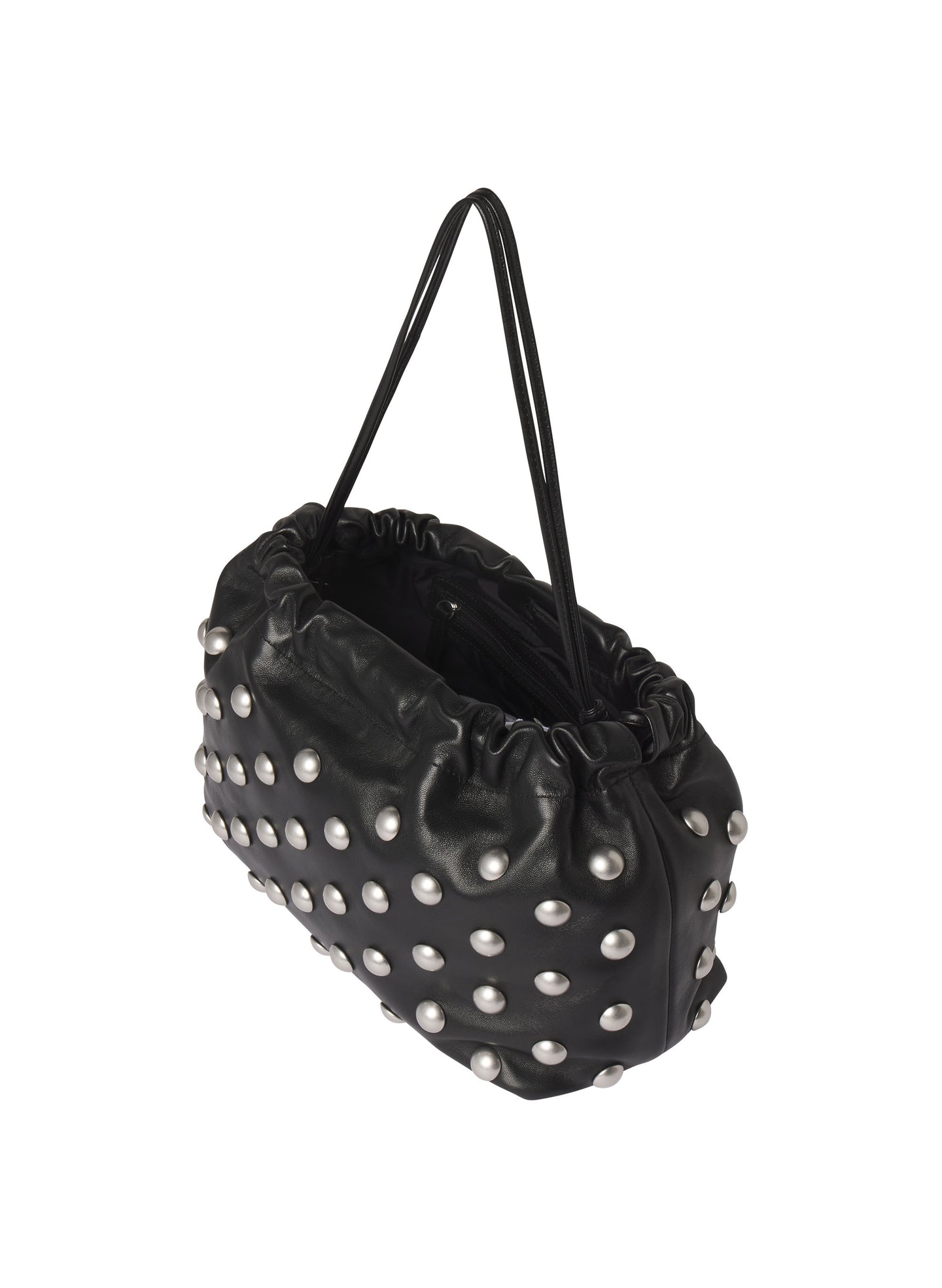 photo of black studded handbag