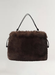 brown faux fur bag