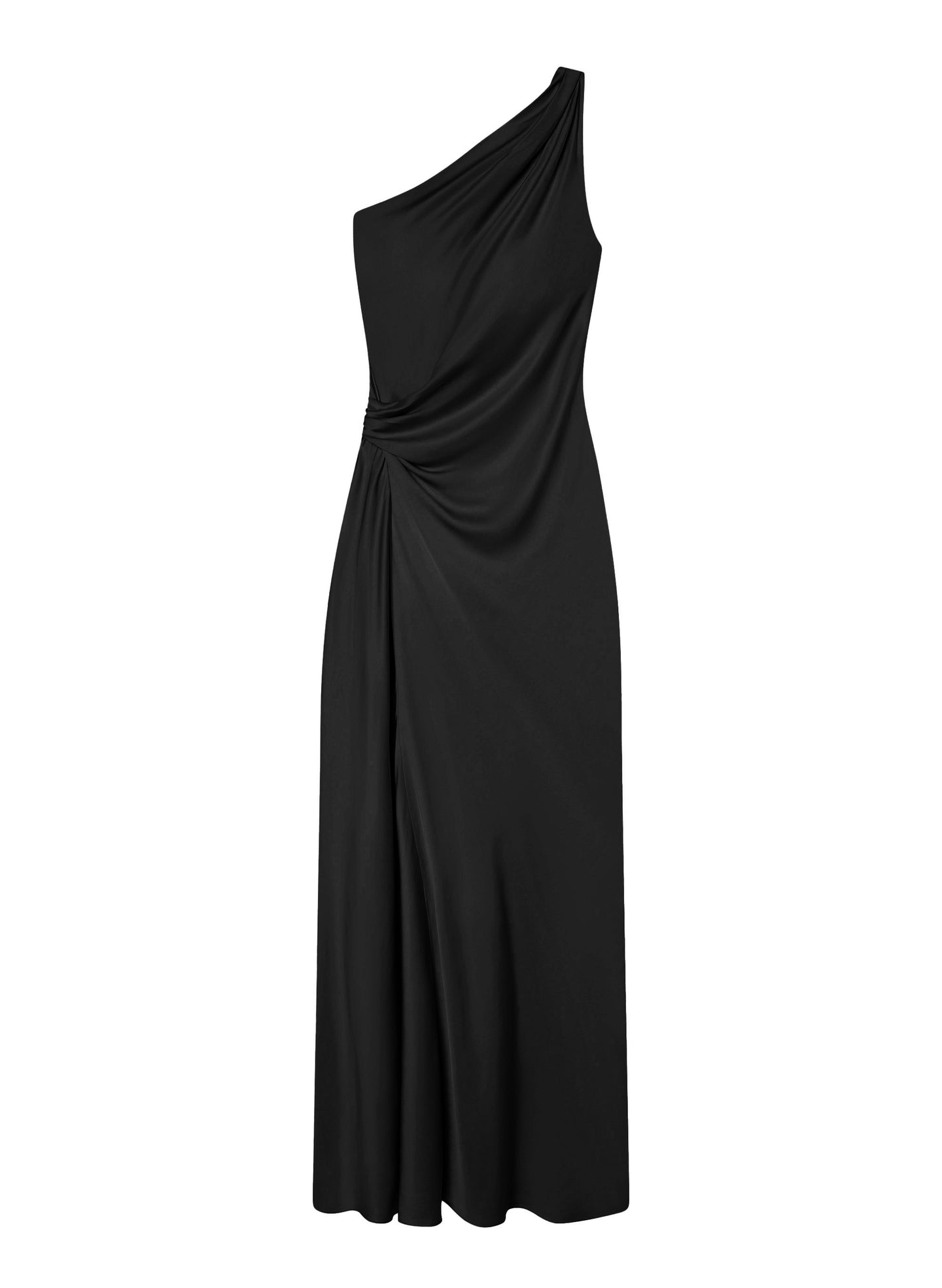 alc silk one shoulder dress A.L.C. Lara Satin Pleated Midi Dress in Delphinium Blue, Size 10