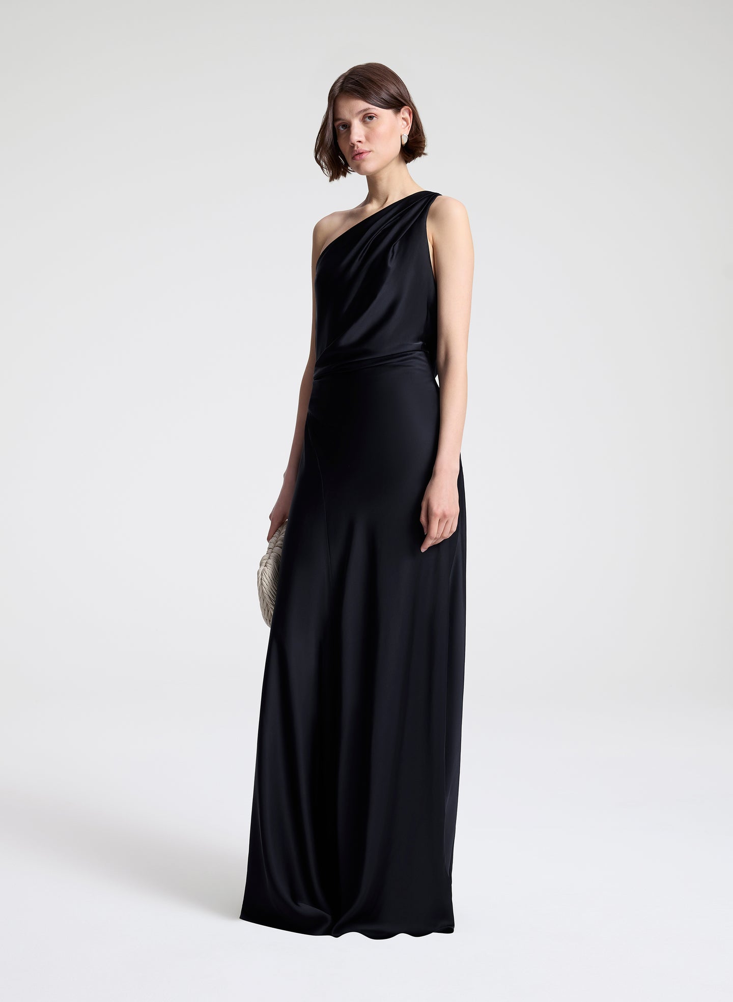 A.L.C. Aster Satin One Shoulder Gown | ALCltd.com A.L.C. Aster Satin One Shoulder Gown | ALCltd.com
