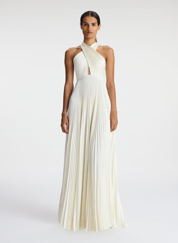 A.L.C. Athena Satin Pleated Dress | ALCltd.com