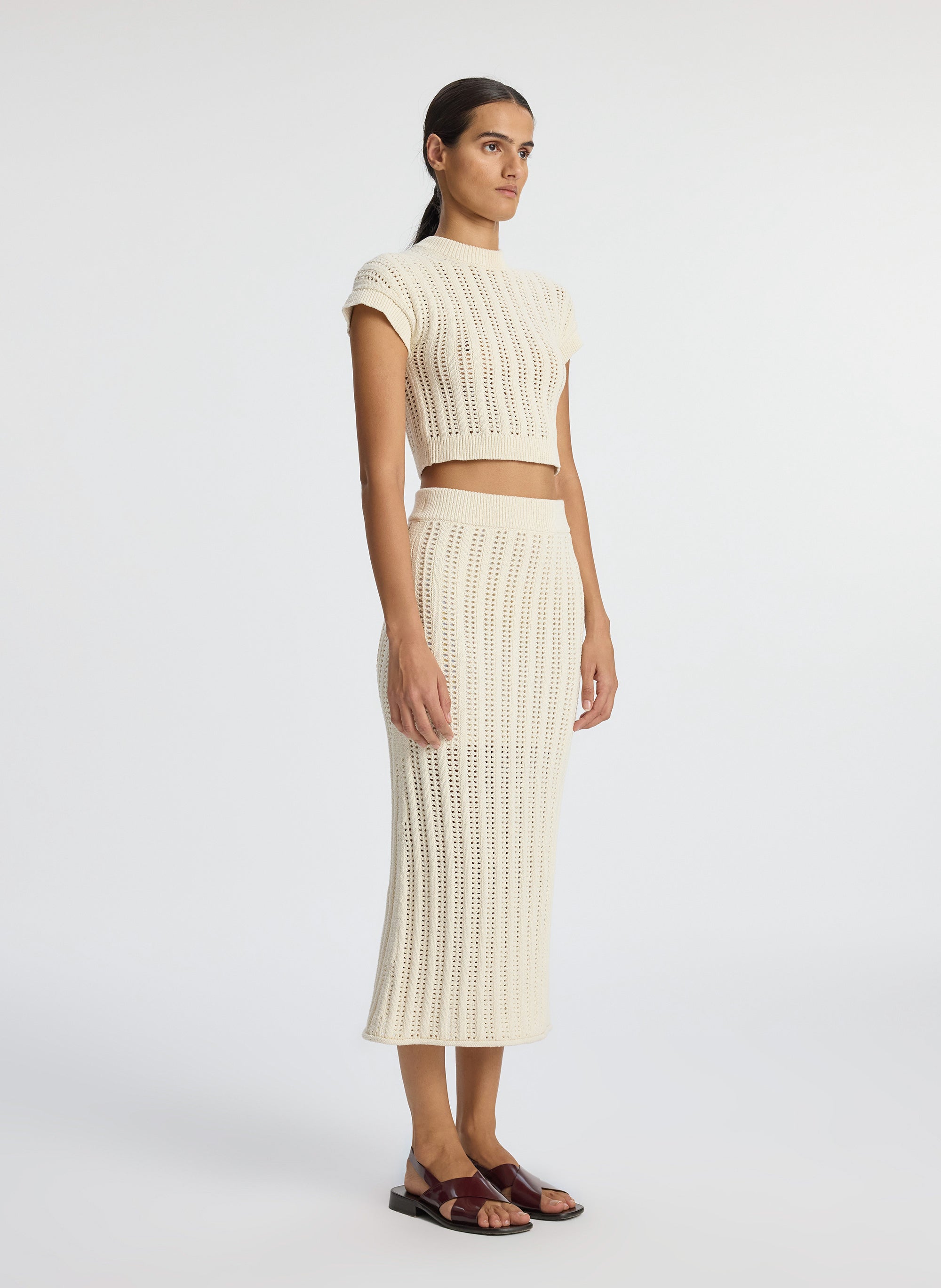 Aurora Crochet Midi Skirt