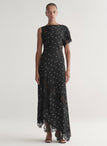 Alessia Polka Dot Crepe and Lace Maxi Dress