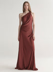 Aster Satin One Shoulder Gown