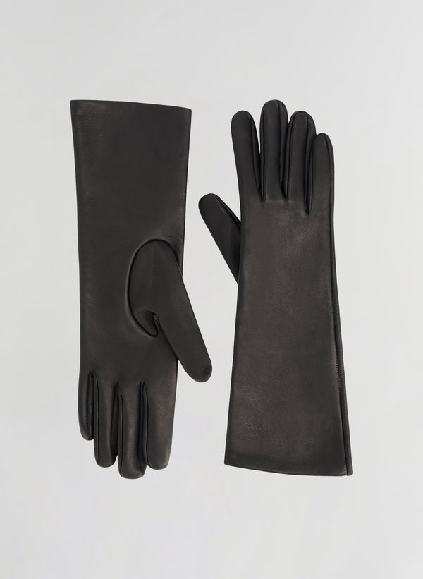 black leather gloves