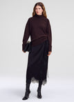 Bree Satin and Lace Midi Skirt