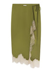 Bree Satin and Lace Midi Skirt