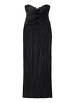 Brynn Strapless Pleated Satin Maxi Dress