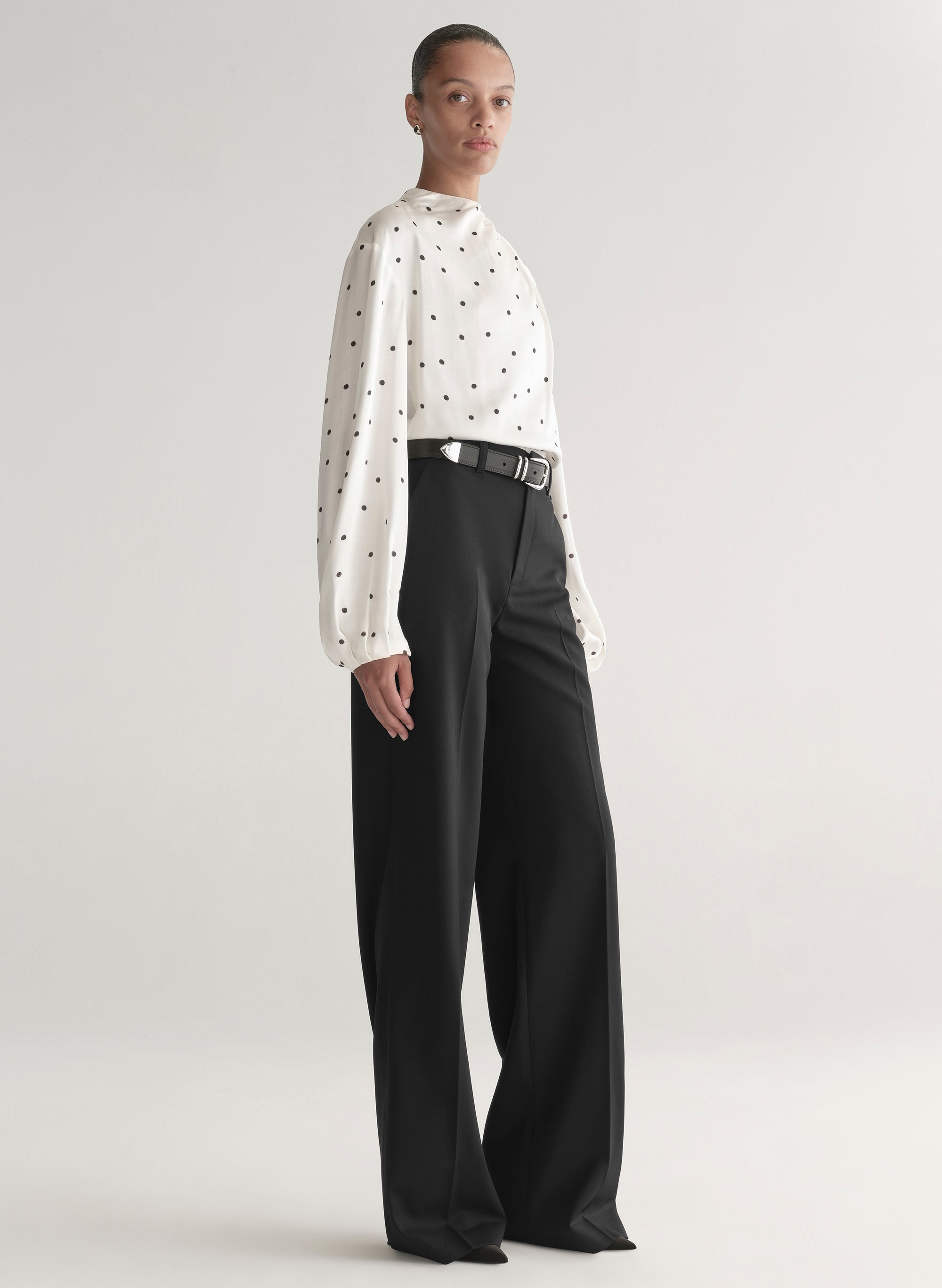 Blaire Polka Dot Satin Top | ALC LTD
