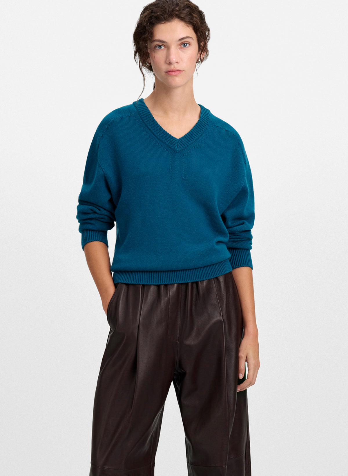 Calven Cashmere V-Neck Sweater