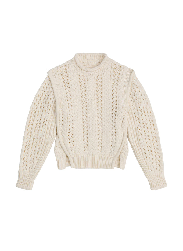Cream Kensington Cable Knit Quarter Zip Sweater