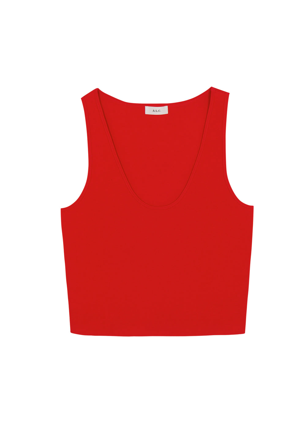 flatlay of red sleeveless top