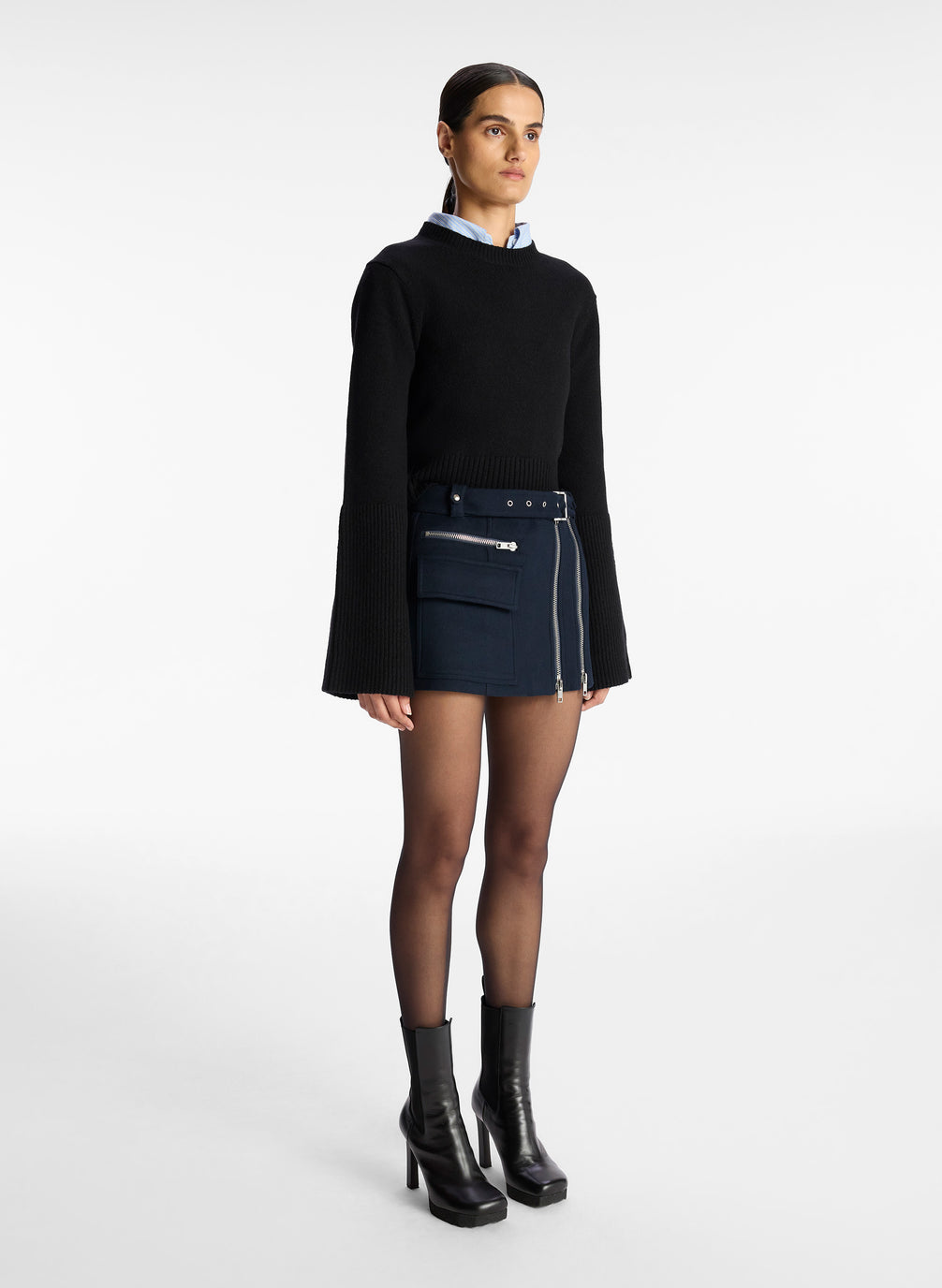 Christian Wool Mini Skirt